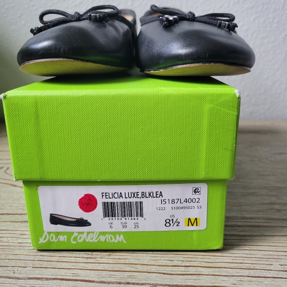 Sam Edelman Black Leather Ballet Flats Felicia Luxe Sz 8.5 - Picture 2 of 13